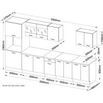 ULTRA Cuisine complete avec colonne four et plan de travail inclus - L