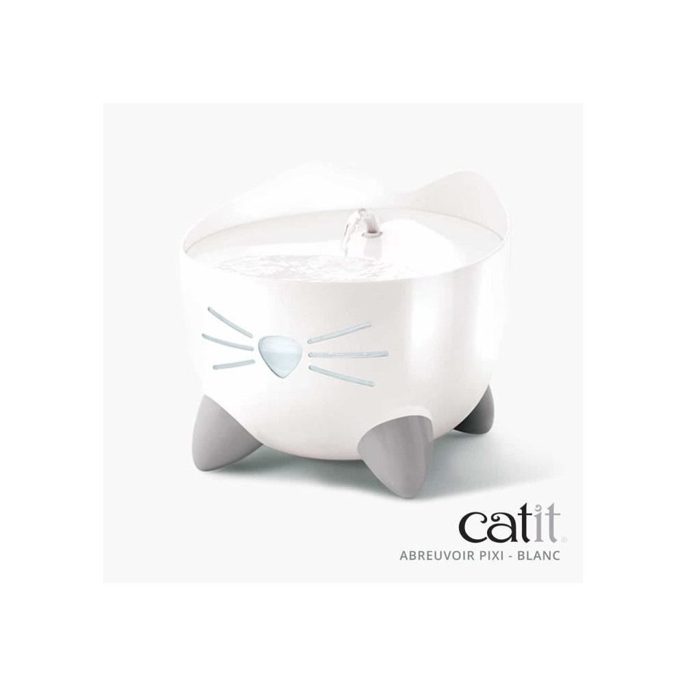 CAT IT Fontaine a eau automatique pour chat - 2,5 L - Blanc