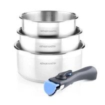 Set de 3 casseroles 16-18-20 cm Arthur Martin AM3710 - Acier Inoxydabl