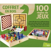 JEUJURA Coffret Bois 100 Jeux de société traditionnels