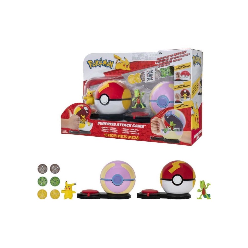 2 Poké Balls avec leur Pokémon et 6 disques d'attaques - BANDAI - Po