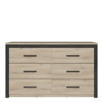 Commode 6 tiroirs Colorado - Décor Chene Kornberg - L 129,1 x H 77,1