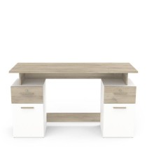 Bureau avec rangements - PLATON - Chene / blanc mat - L134,8 x P55 x H