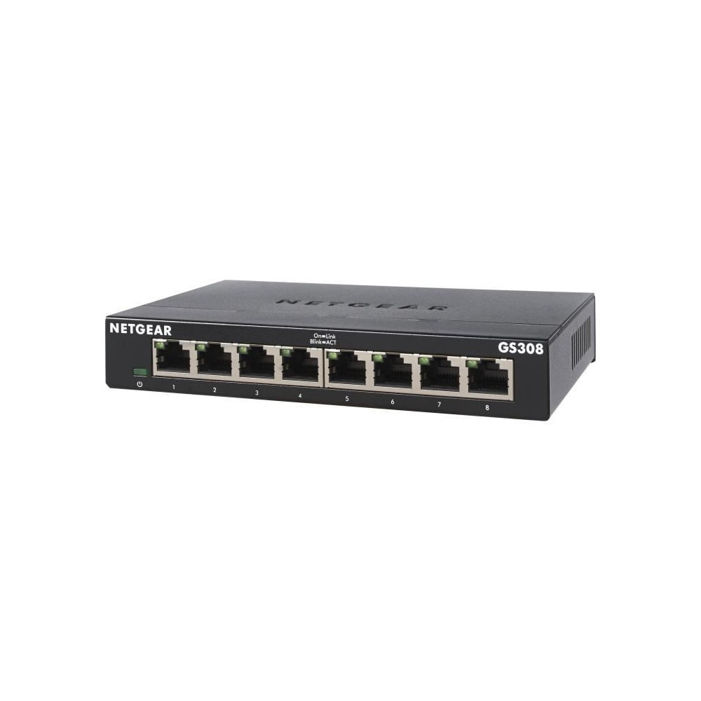 NETGEAR GS308-300PES Switch Ethernet Métal 8 ports Gigabit (10/100/10