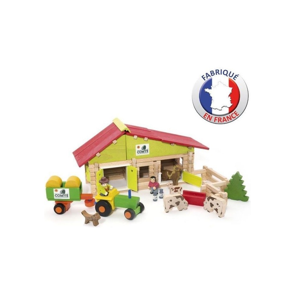 JEUJURA - Ferme en bois avec Tracteur et Animaux - 140 pcs