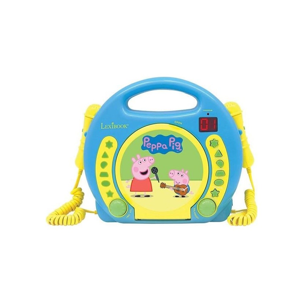 Lecteur CD Karaoké Peppa Pig avec 2 microphones - LEXIBOOK