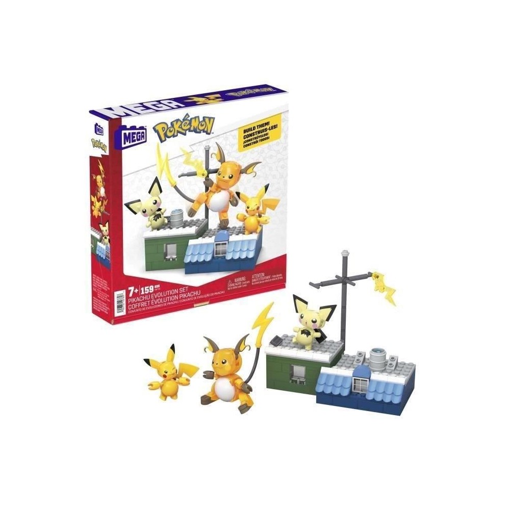 MEGA Pokémon-Coffret de construction Pikachu-Coffret avec 3 figurine