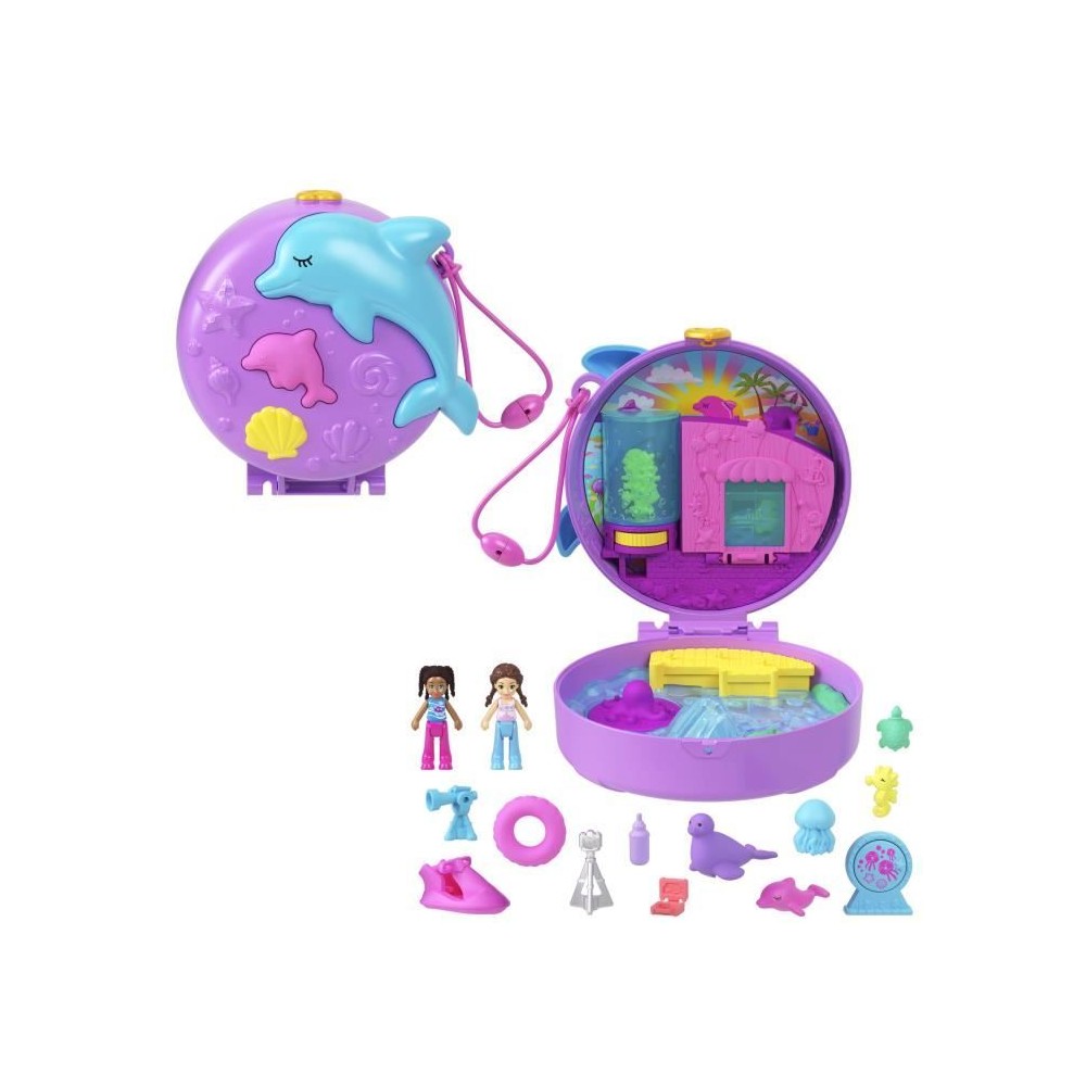 Polly Pocket-Sauvetage du dauphin-Coffret 2 mini-figurines et animaux