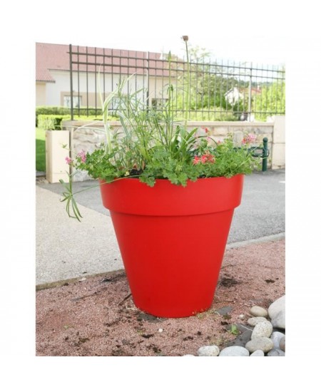 RIVIERA Pot de fleurs Soleilla - Rond - Ø 49 x 44,8 cm - Rouge