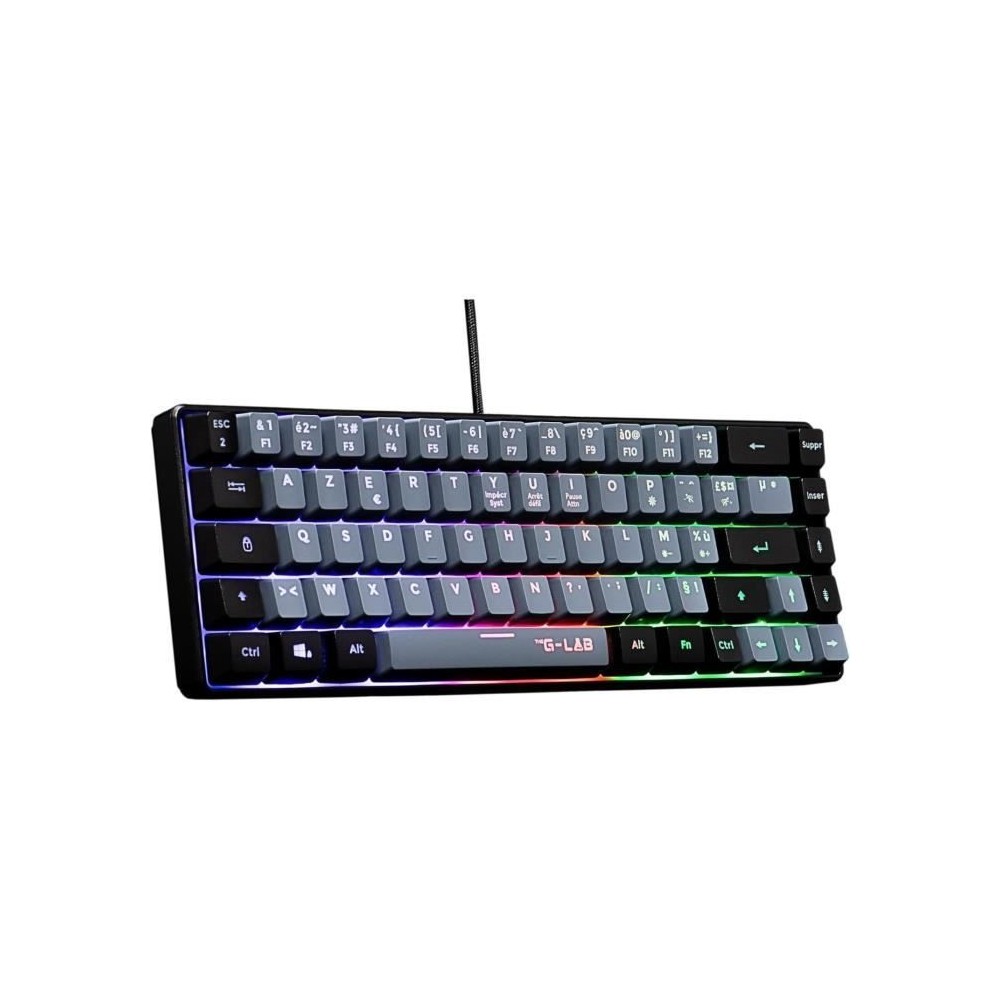 Clavier Gamer - The G-Lab - KEYZ HYDROGEN - 60% Format Compact - Rétr