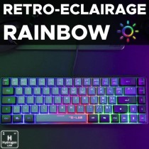 Clavier Gamer - The G-Lab - KEYZ HYDROGEN - 60% Format Compact - Rétr