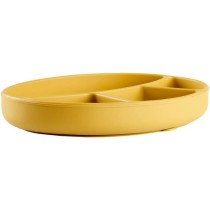 Assiette ventouse - THERMOBABY - Silicone - Jaune Miel - Compartiment