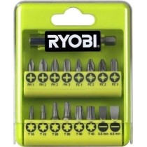 RYOBI - Boîte cristal 17 accessoires de vissage PH / PZ / SL / TX bo