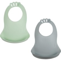 LOT DE 2 BAVOIRS BIBOU VERT CELADON - GRIS CHARME