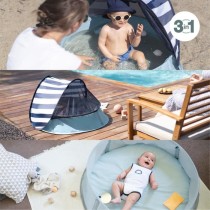 BABYMOOV Aquani mariniere 3 en 1, aire de jeux, piscine & lit d'appoin