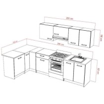 START Cuisine complete d'angle - Mélaminé blanc - Façade polymere g