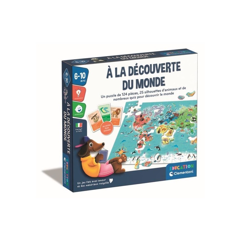 Clementoni - Puzzle a la découverte du monde - Avec activités, défi