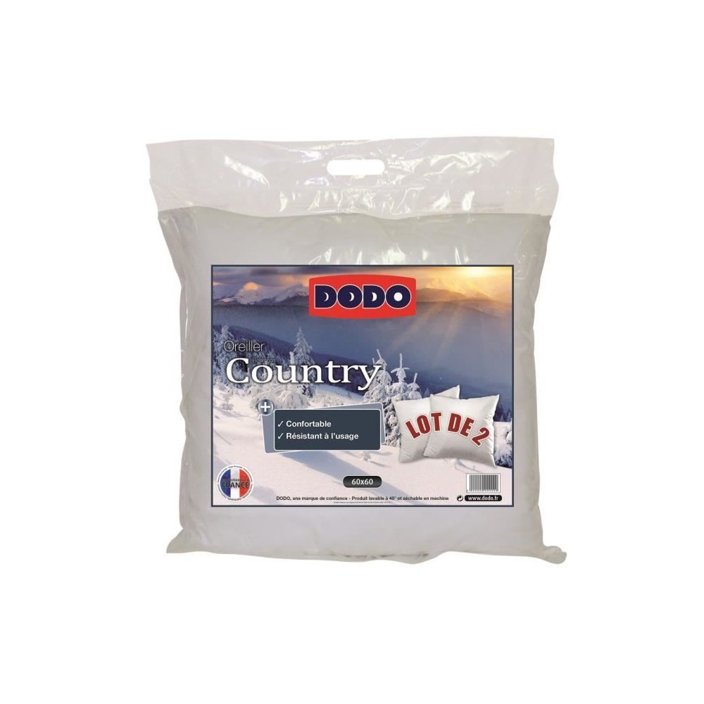 DODO Lot de 2 Oreillers COUNTRY 60x60cm