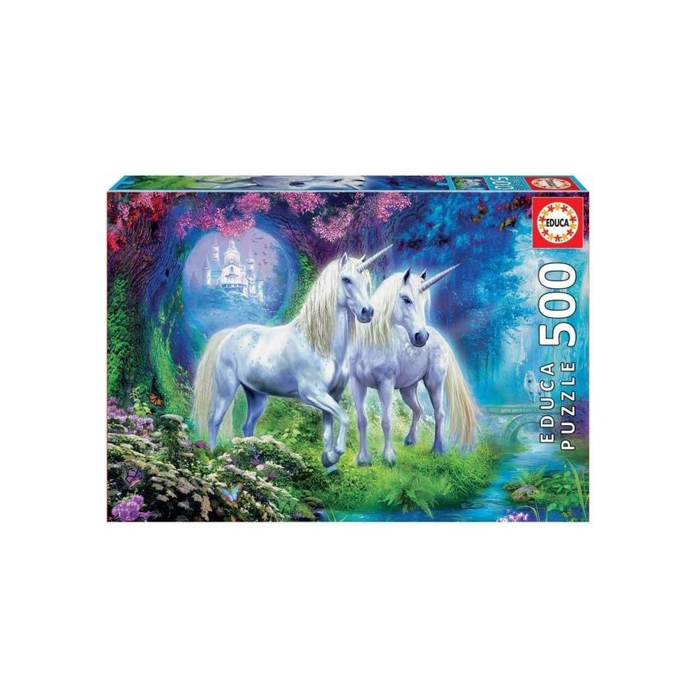 Puzzle Fantastique - EDUCA - 500 pieces - Licornes dans la foret