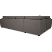 Canapé d'angle panoramique convertible réversible - Tissu Gris - L 3