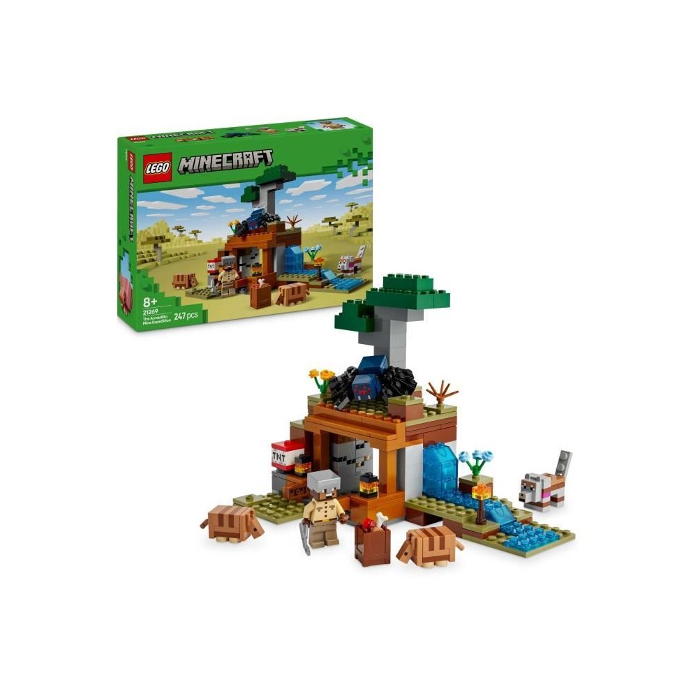 LEGO Minecraft 21269 L'expédition dans la mine du tatou - Jeu de cons