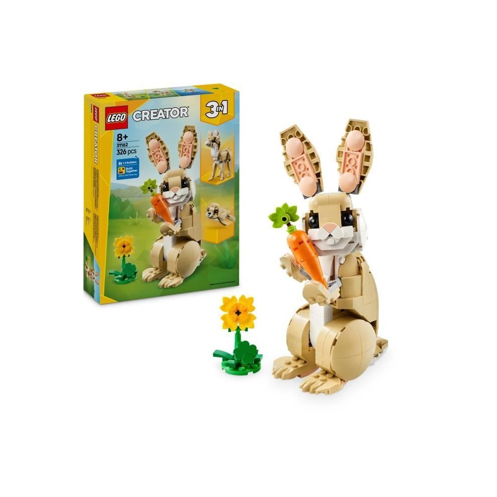 LEGO Creator 31162 3-en-1 L'adorable lapin - Jeu de construction pour