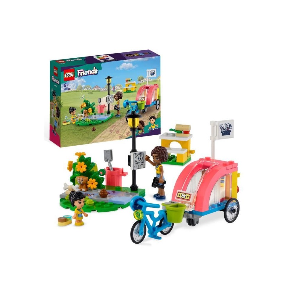 LEGO Friends 41738 Le Vélo de Sauvetage Canin, Jouet Enfants 6 Ans, a