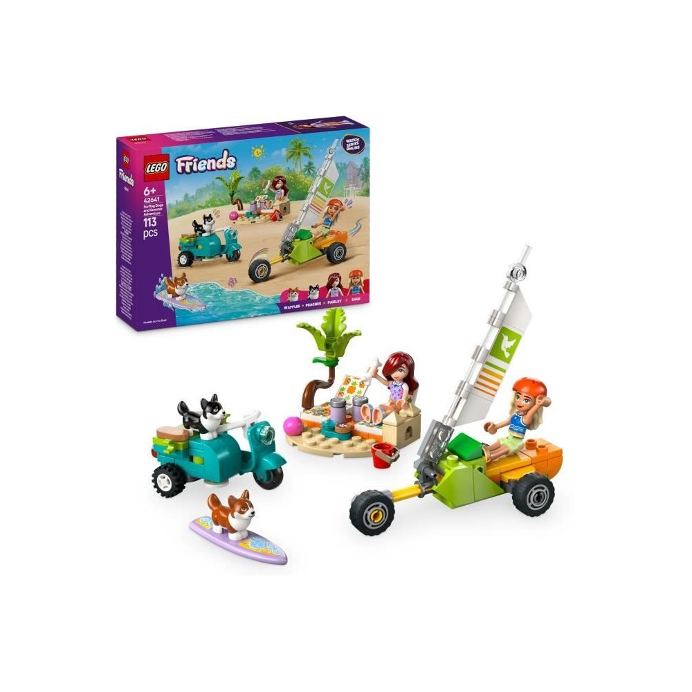 LEGO Friends 42641 Chiens surfeurs et aventures en scooter - Jouet int