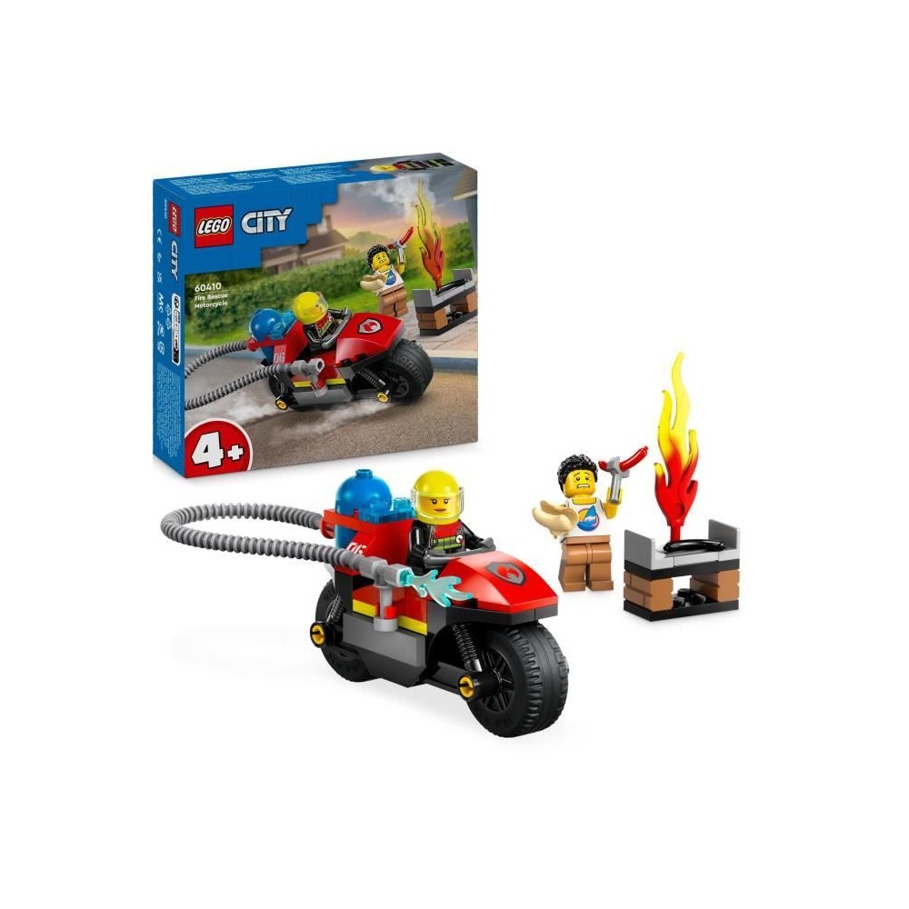 LEGO 60410 City La Moto d'Intervention Rapide des Pompiers, Jouet de V