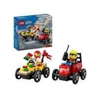 LEGO City 60458 Pack de bolides de course : camion de pizza contre cam