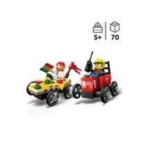 LEGO City 60458 Pack de bolides de course : camion de pizza contre cam