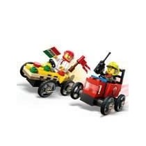 LEGO City 60458 Pack de bolides de course : camion de pizza contre cam