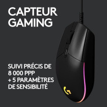 Souris gamer - Filaire - Logitech G - G203 - Lightsync - RGB - USB - N