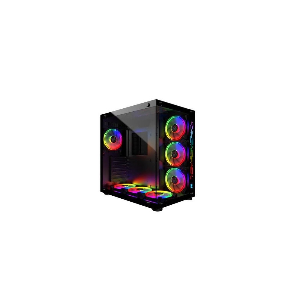 MRED - Boîtier PC Gamer ATX - Noir RGB Crystal Sea