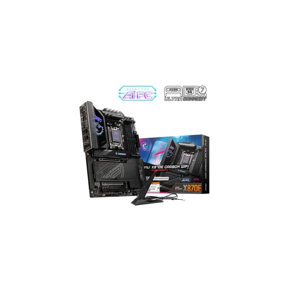 Carte mere - MSI - MPG X870E CARBON WIFI - Wi-Fi 7, 5G LAN, USB 40 Gb/