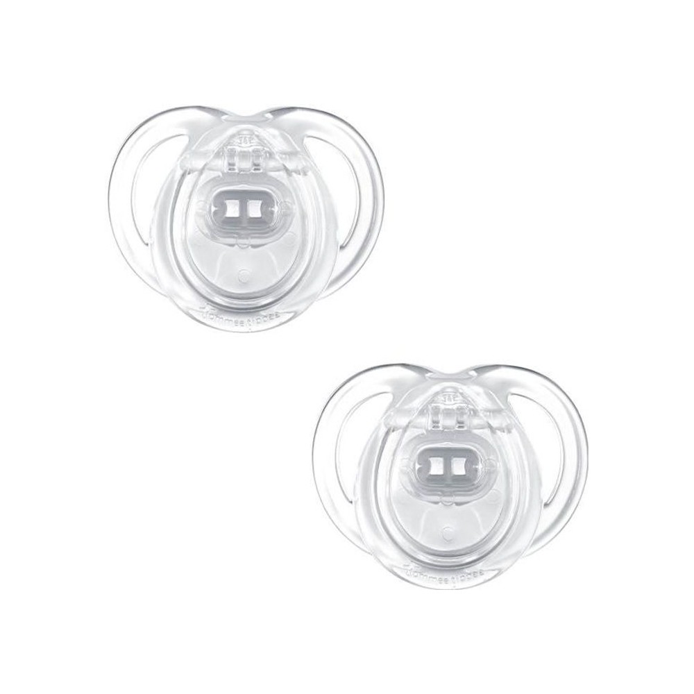 Sucette Tommee Tippee Anytime 0-6m Deux Pandas - Lot de 2 - Silicone -