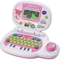 VTECH - Ordi P'tit Genius Ourson Rose - Ordinateur Éducatif Enfant -