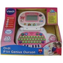 VTECH - Ordi P'tit Genius Ourson Rose - Ordinateur Éducatif Enfant -