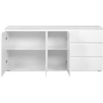 Buffet Capetown - Décor blanc brillant - Panneaux de particules - 3 p