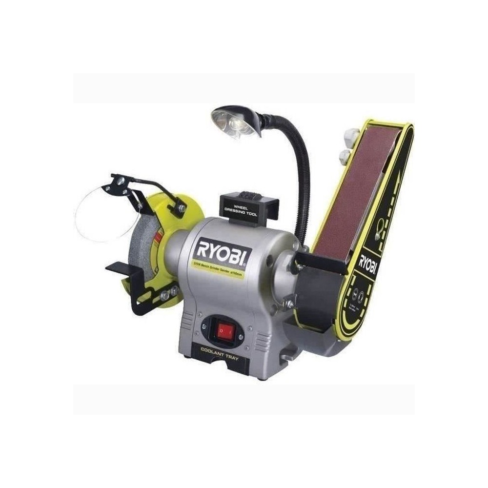 RYOBI - Touret a bande et a disque 250 W + meule a ébavurer, bande po