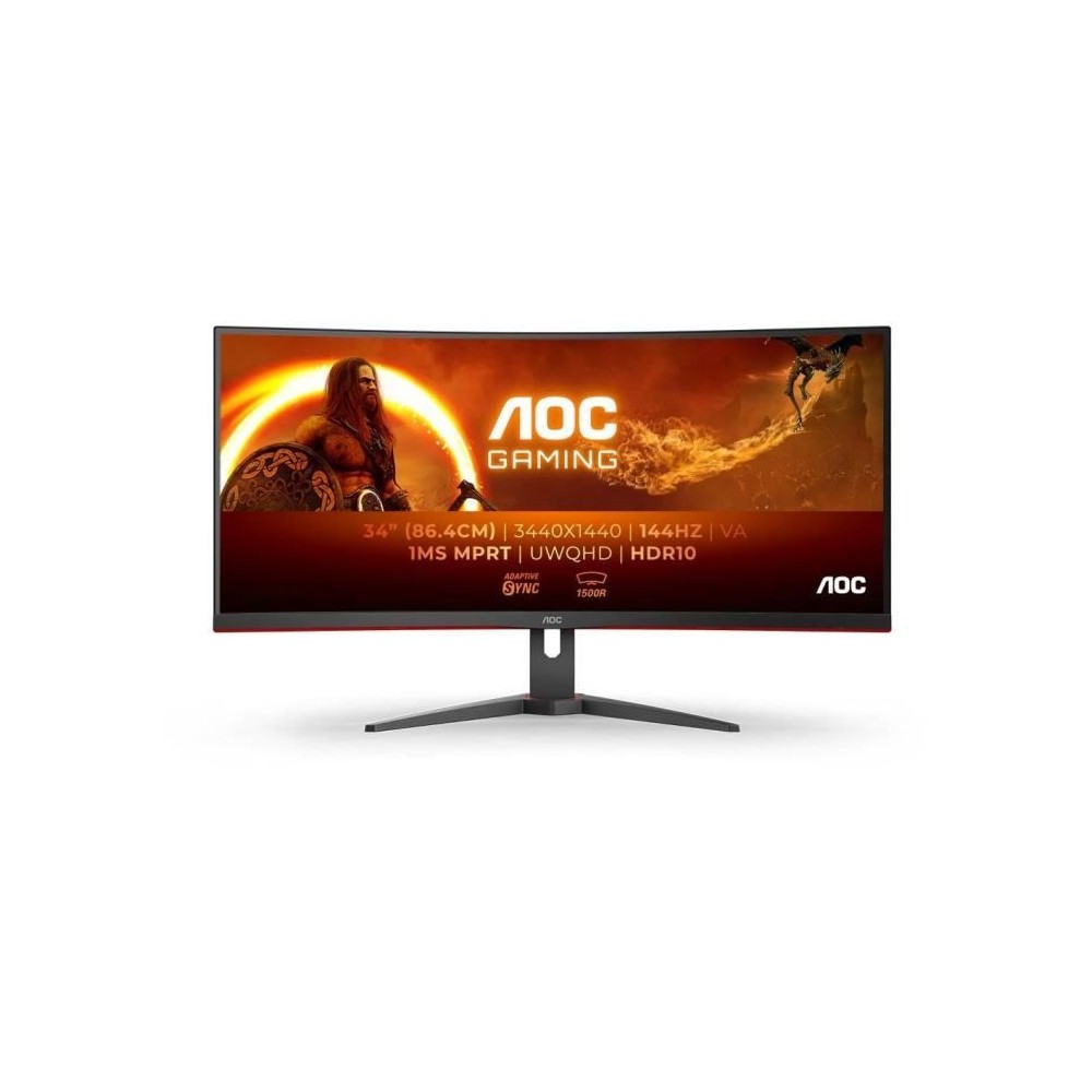 Écran PC incurvé AOC CU34G2XE 34 WQHD Dalle VA 144Hz 1ms 1 HDMI 1DP