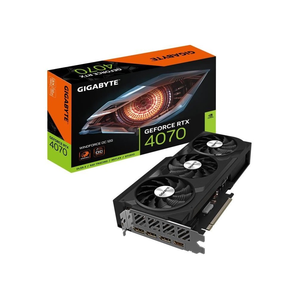 GIGABYTE - GeForce - Carte Graphique - RTX 4070 WINDFORCE OC - 12G