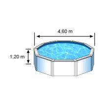 GRE - Kit Piscine hors sol acier ronde blanche - Ø480 x 122 cm (Livr