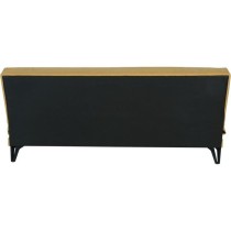 Banquette convertible 3 places - LIMRA - Tissu moutarde - 2 coussins -