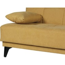 Banquette convertible 3 places - LIMRA - Tissu moutarde - 2 coussins -