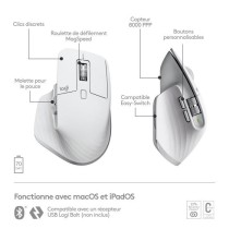 Souris Logitech MX Master 3S pour Mac - Bluetooth Sans Fil - Gris Pale