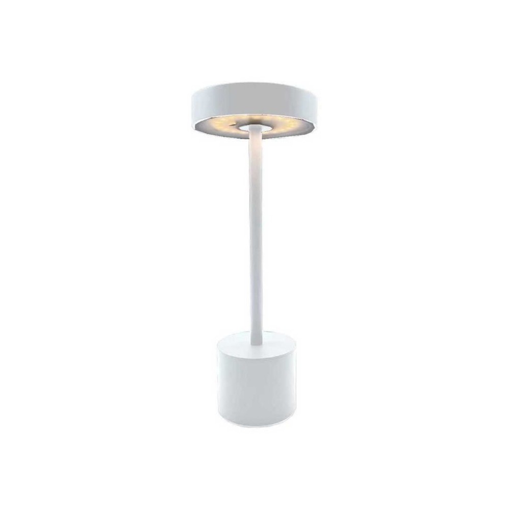 Lampe de table sans fil - LUMISKY - ROBY WHITE - H30 cm - Touch en alu