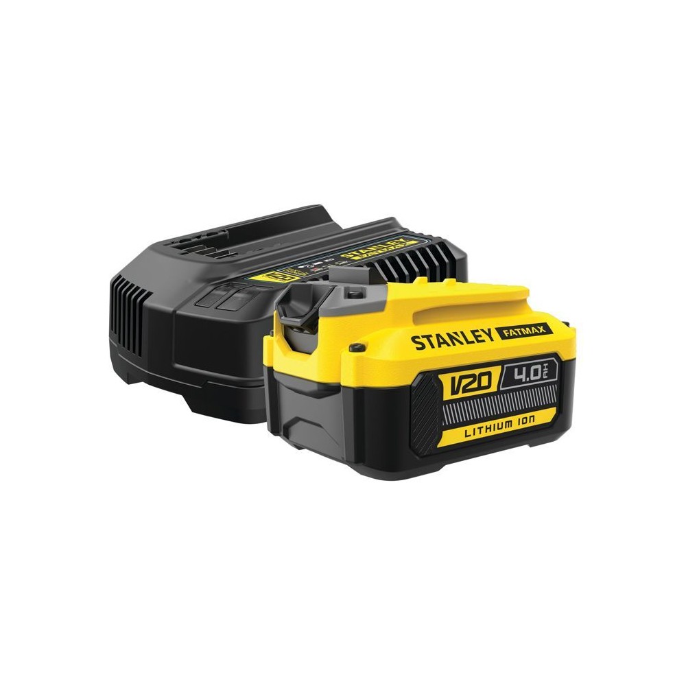 Kit 1 batterie LITHIUM-ION 18V 4Ah et Chargeur 2Ah Gamme V20 - STANLEY