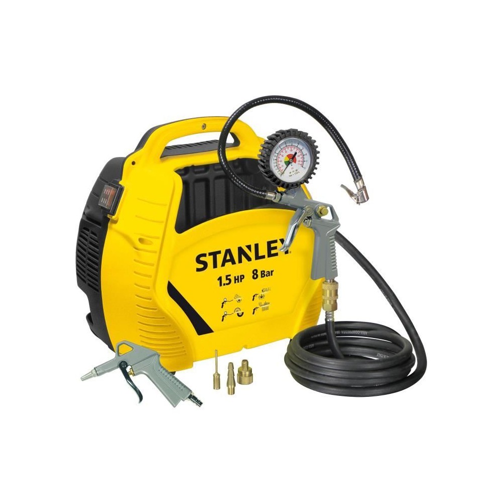 Compresseur d'air sans cuve STANLEY AIR KIT - 1,5 CV - Ultra-compact -