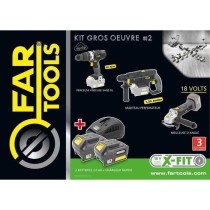 X-FIT PACK « GROS oeUVRE » 3 machines 18V + 2 batteries 18V 3.0Ah :